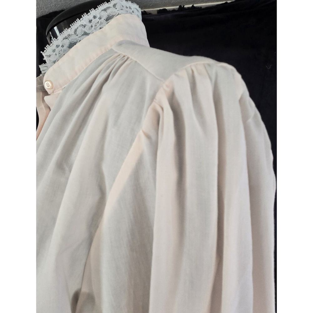 Vintage‎ 80s Womens Honors Lg Pink Lace Collar Button Up Blouse Romantic Cottage - Picture 3 of 16
